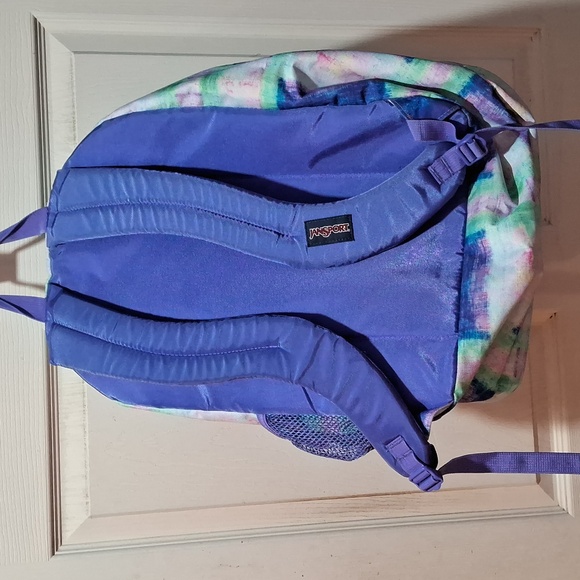 JanSport 5 pocket multicolor backpack with water bottle holder - Picture 2 of 9